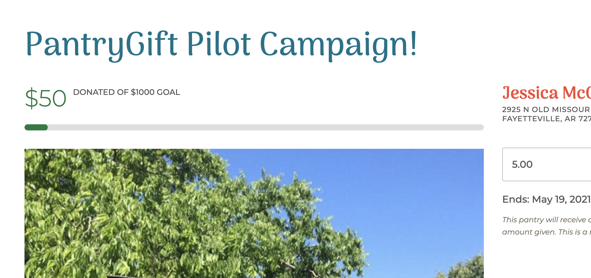 Image of title of your campaign as it appears on pantrygift.org